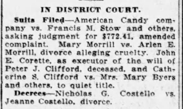 Mary vs. Arlen E. Morrill-divorce.